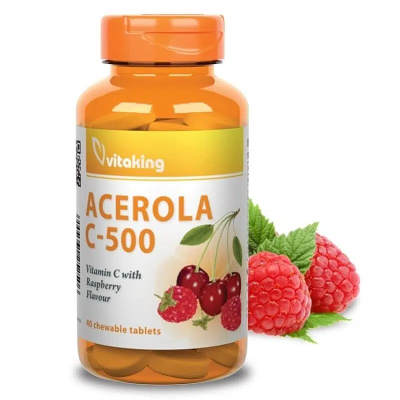 Vitaking C-500 málnás rágótabletta - 40 db