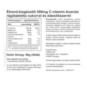 Vitaking Acerola C-500 málnás rágótabletta - 40 db - Image 3