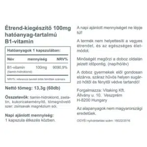 Vitaking B1-vitamin kapszula - 60 db - Image 2