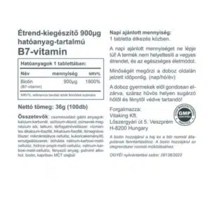 Vitaking Biotin 900mcg tabletta - 100db - Image 2