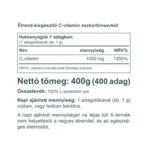 Vitaking Aszkorbinsav C-vitamin italpor - 400g - Image 2
