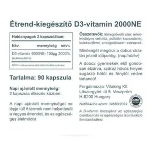 Vitaking D-2000 vitamin kapszula - 90db - Image 2