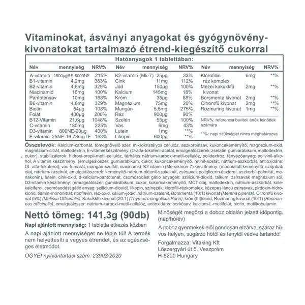 Vitaking Daily One Multivitamin tabletta - 90db - Image 2