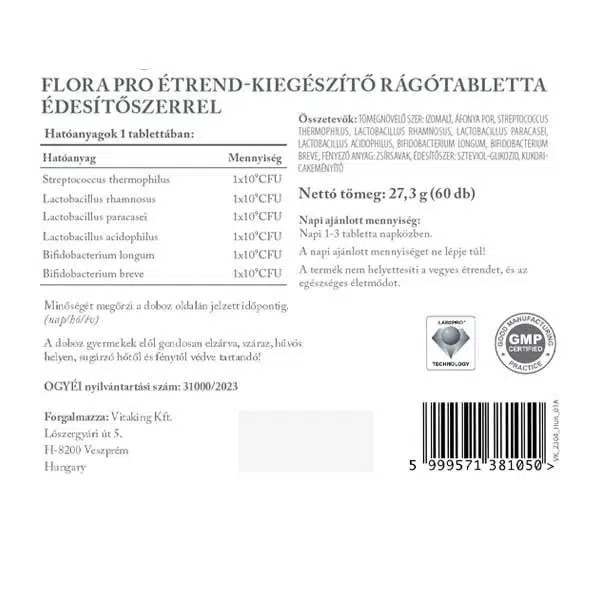 Vitaking Flora Pro élőflórát tartalmazó rágótabletta - 60db - Image 3
