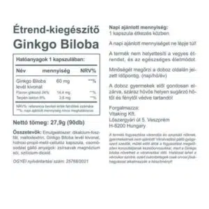 Vitaking Ginkgo Biloba 60mg kapszula - 90db - Image 2