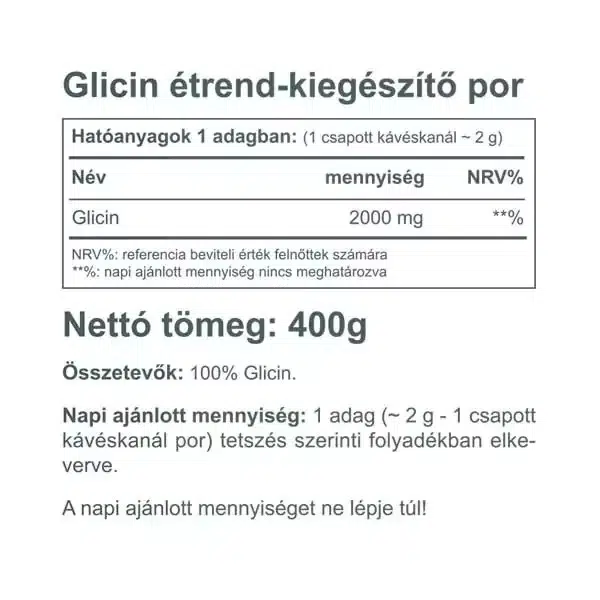 Vitaking Glicin natúr italpor - 400g - Image 2