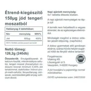 Vitaking Jód (IODINE) tabletta - 240db - Image 3