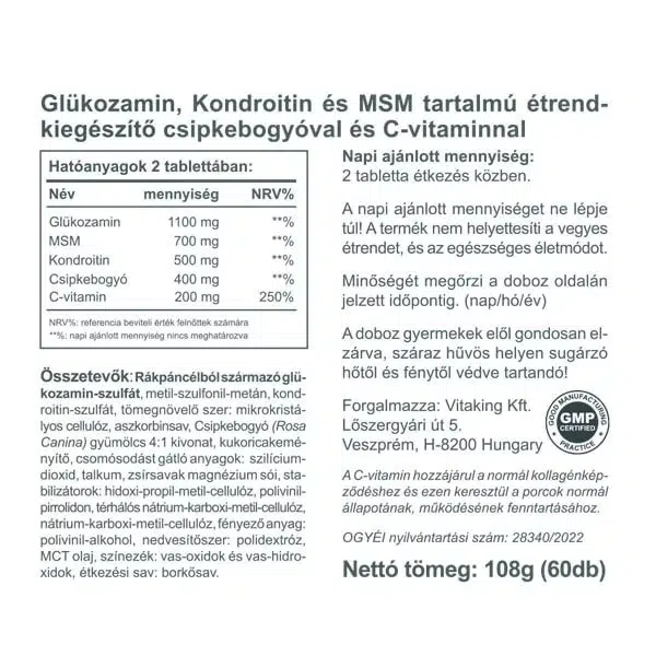 Vitaking Joint Formula - Ízületvédő tabletta - 60db - Image 2