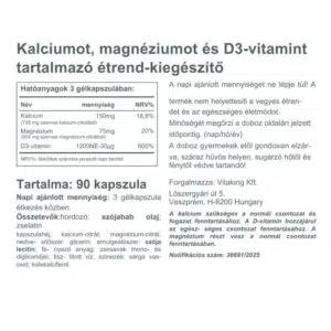Vitaking Kalcium citrát + Magnézium citrát + D3-vitamin kapszula - 90db - Image 3