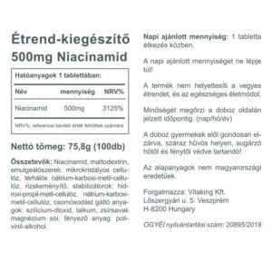 Vitaking Niacinamid 500mg tabletta - 100db - Image 2