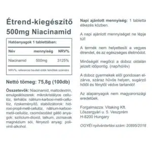 Vitaking Niacinamid 500mg tabletta - 100db - Image 2