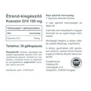 Vitaking Q10 koenzim 100mg kapszula - 30 db - Image 2