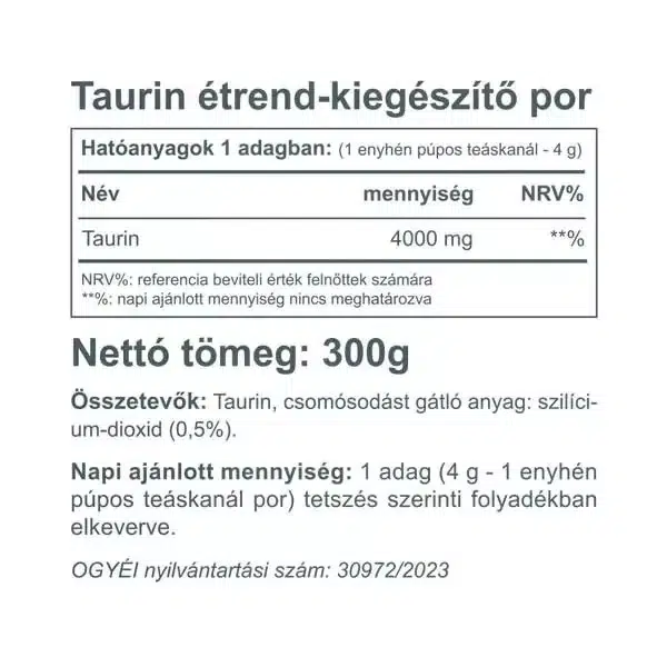 Vitaking Taurin natúr italpor - 300g - Image 2