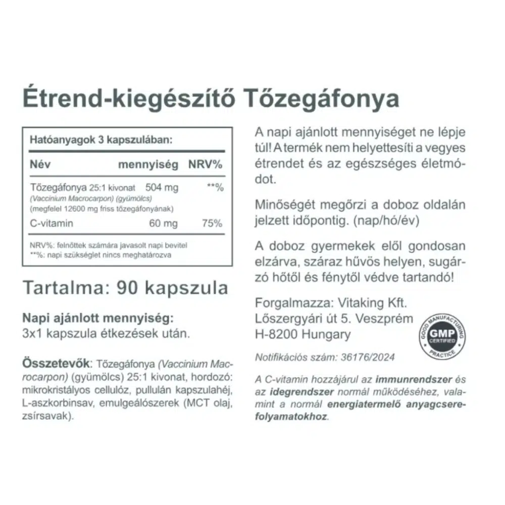 Vitaking Tőzegáfonya kapszula - 90db - Image 2