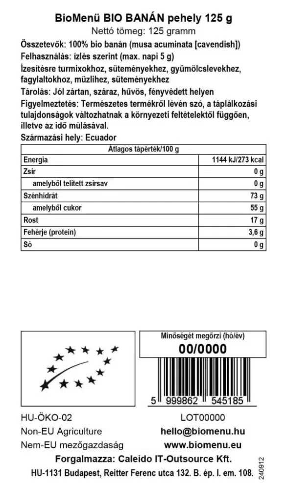 Biomenü BIO Banán pehely - 125g - Image 2