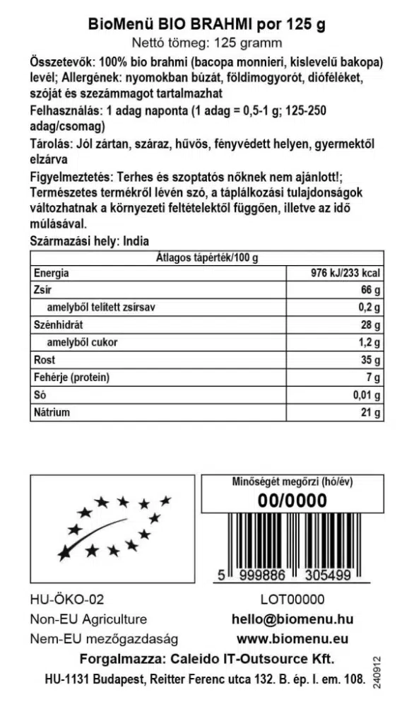 Biomenü Bio Brahmi por - 125g - Image 2