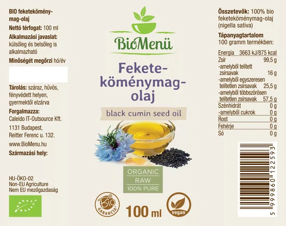Biomenü Bio Feketeköménymag-olaj - 100ml - Image 2