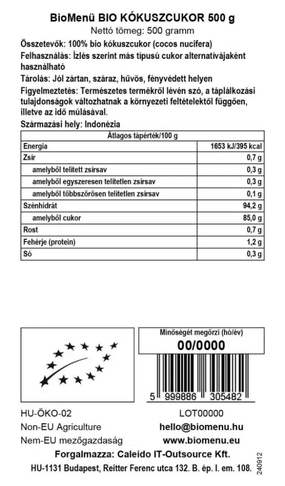 Biomenü Bio Kókuszcukor - 500g - Image 2