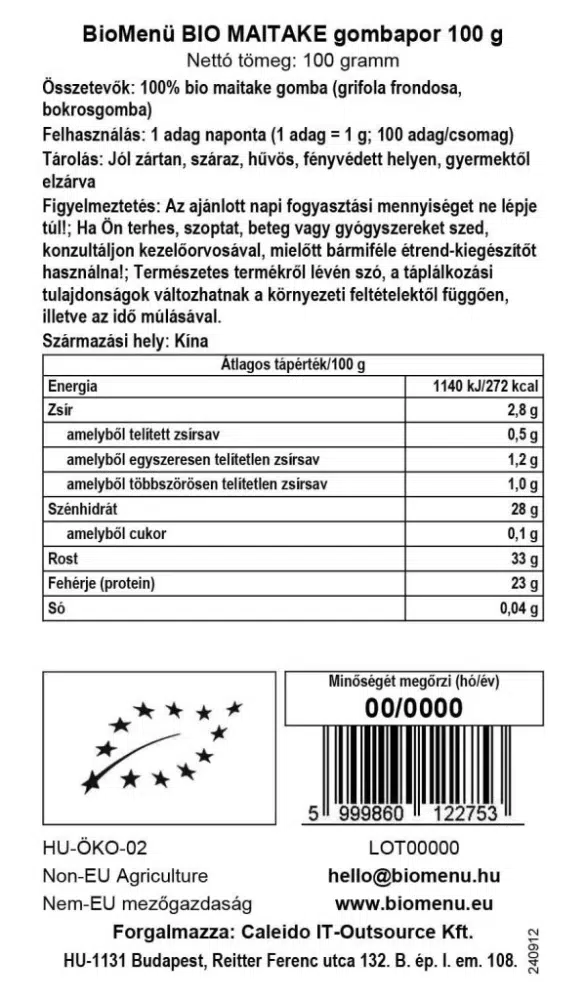 Biomenü Bio Maitake gombapor - 100g - Image 2