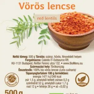 Biomenü Bio Vörös lencse - 500g - Image 2