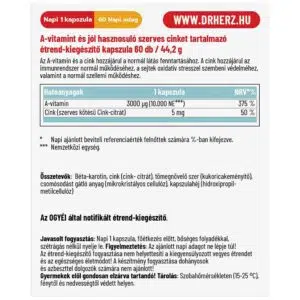 Dr. Herz A-vitamin 10000NE + Szerves Cink kapszula - 60db - Image 2
