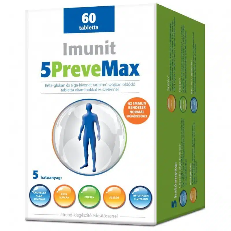 Imunit 5 Prevemax Béta-glükán és alga-kivonat tartalmú tabletta - 60db