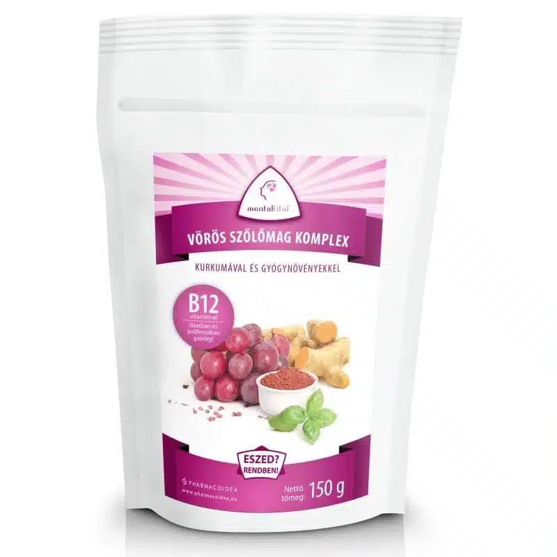 Mentalfitol Vörös szőlőmag őrlemény B12-vitaminnal - 150g