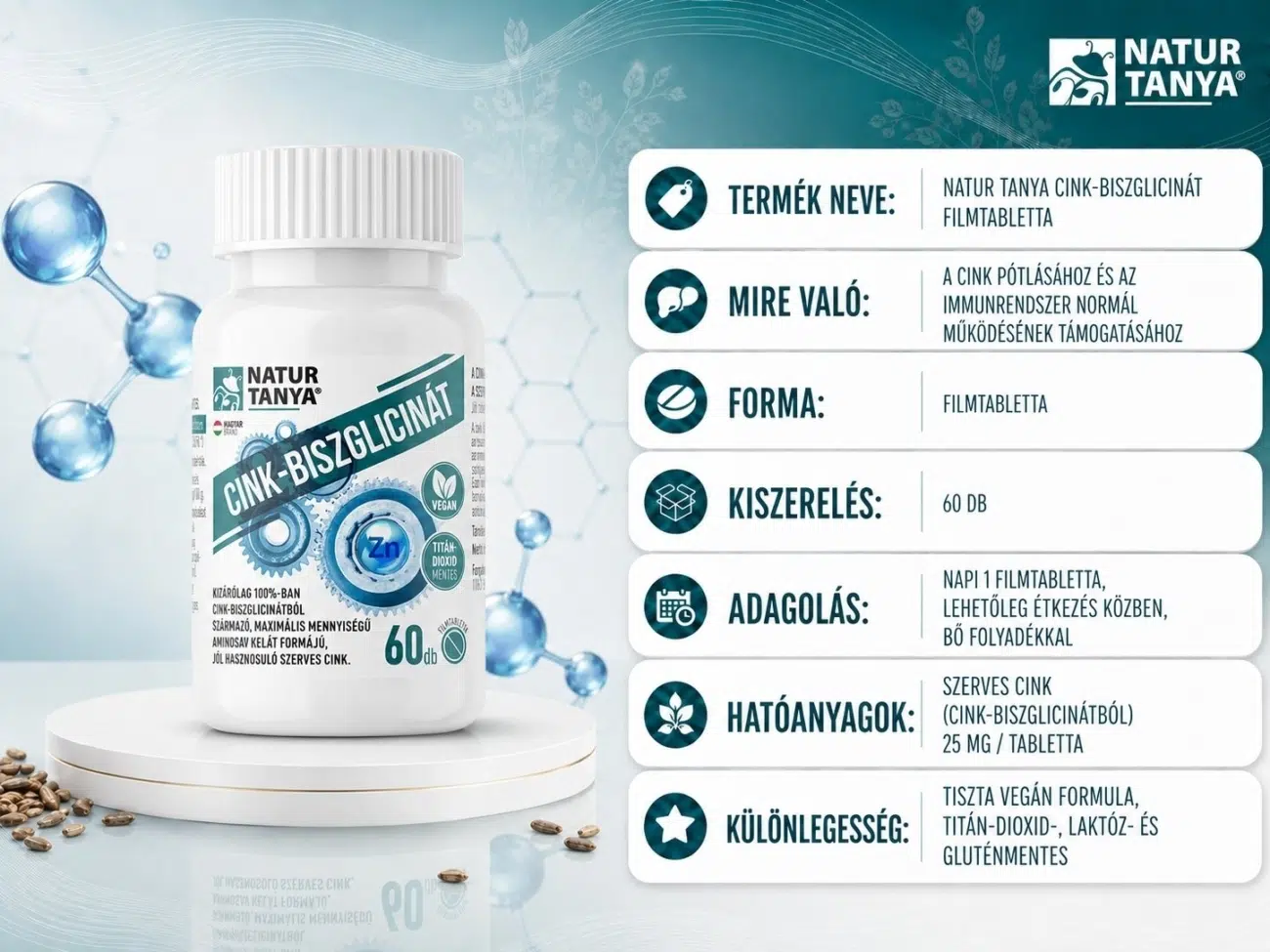 Natur Tanya Cink-biszglicinát filmtabletta