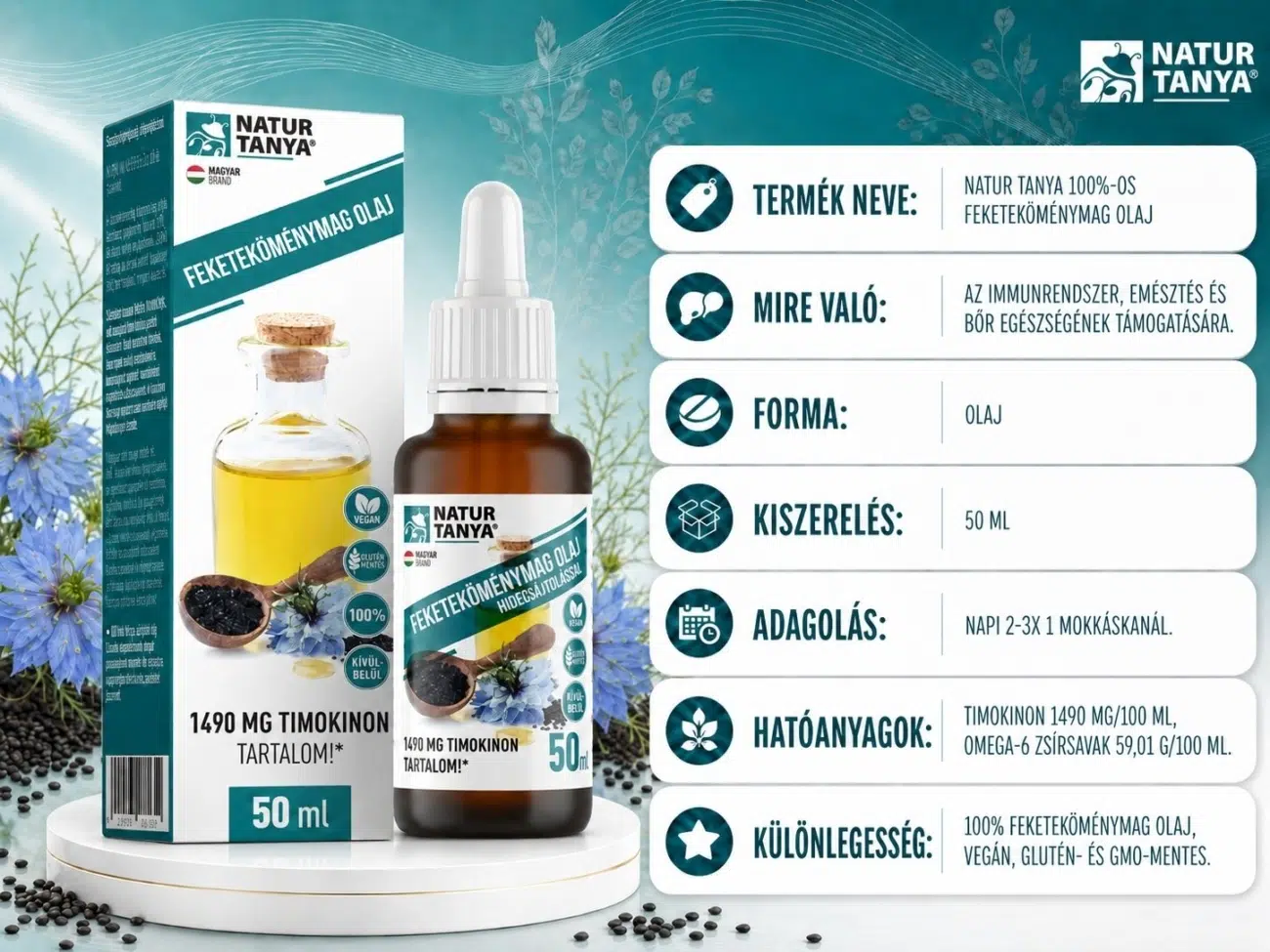 Natur Tanya 100%-os Feketeköménymag olaj