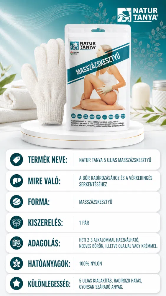 Natur Tanya 5 ujjas Masszázskesztyű 1 pár