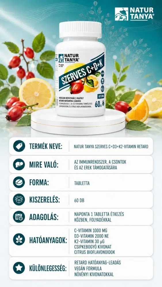 Natur Tanya Szerves C+D+K2 vitamin