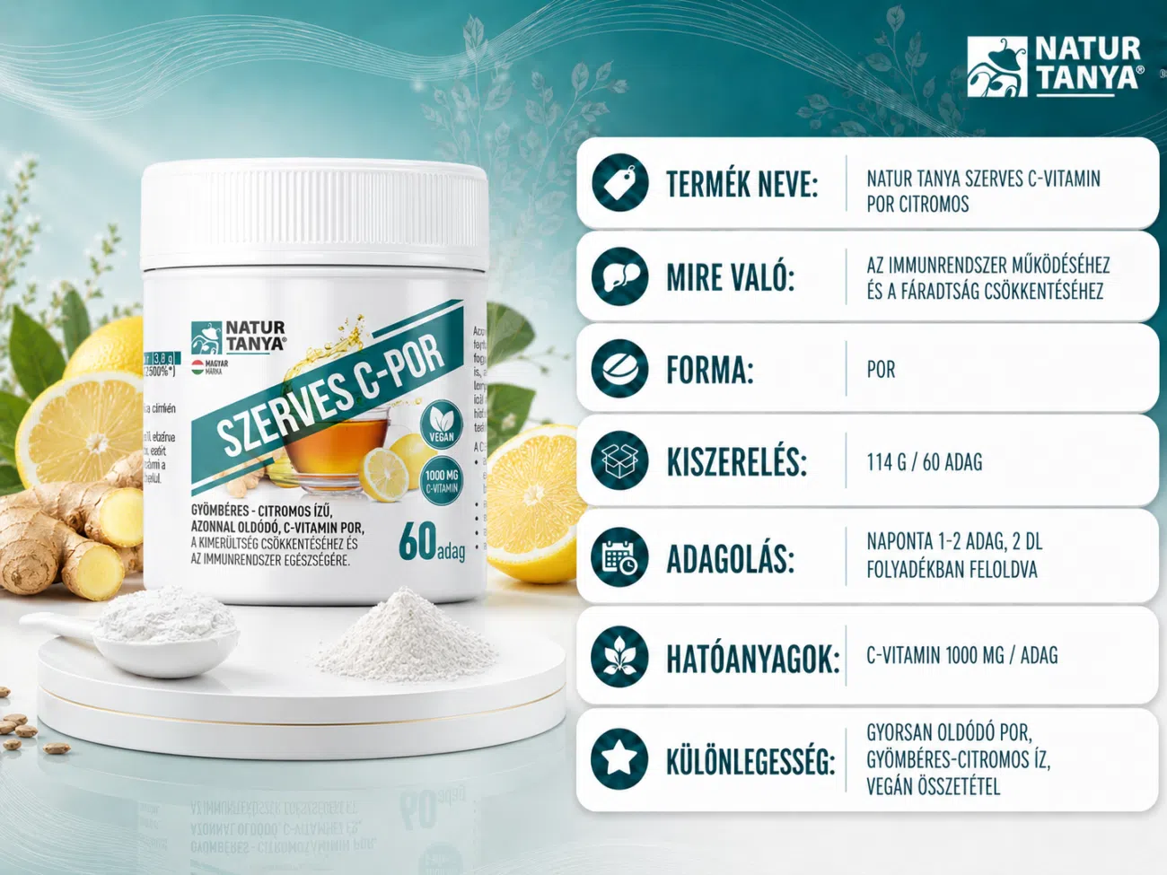 Natur Tanya Szerves C-vitamin por