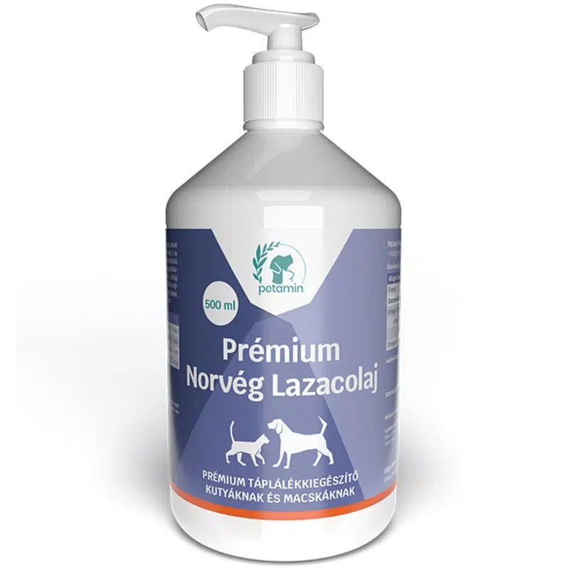 Petamin Prémium Norvég Lazacolaj kutyáknak-macskáknak - 500ml