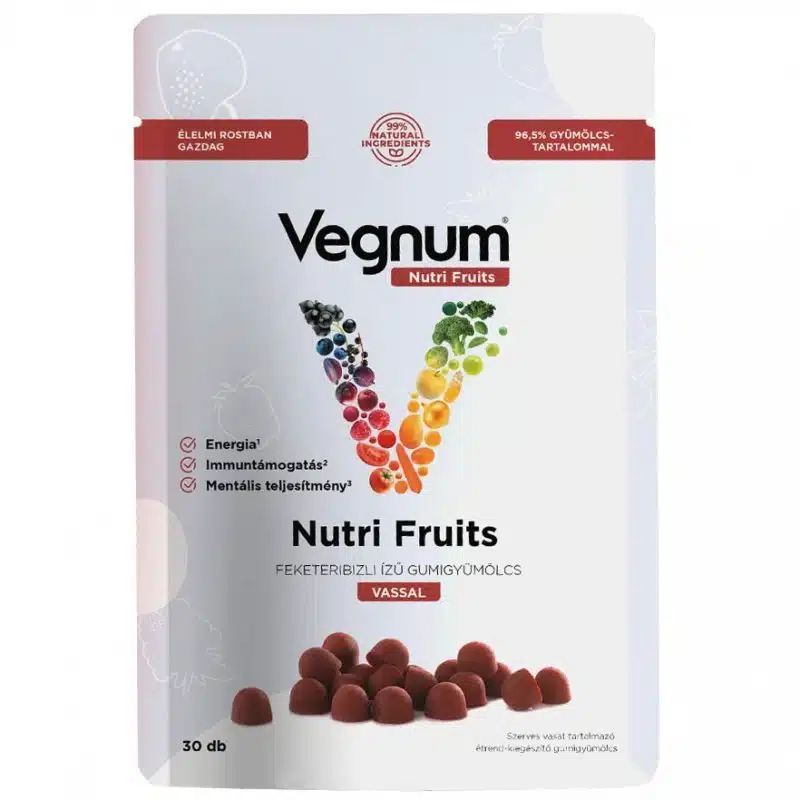 Vegnum NutriFruits Vassal feketeribizli ízű gumigyümölcs - 30db