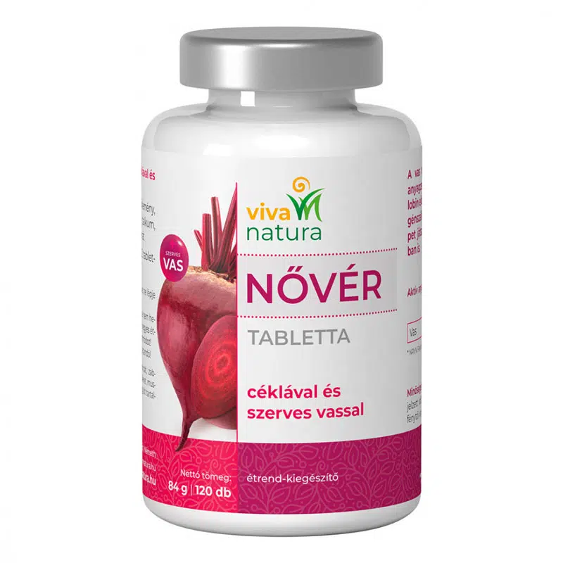 Viva Natura-Zöldvér NőVér Cékla tabletta szerves vassal - 120db