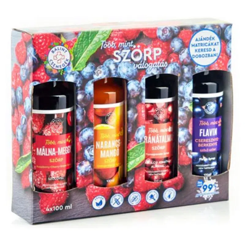 Bálint Több mint szörp válogatás - Gyümölcsös FLAVIN - 4x100ml