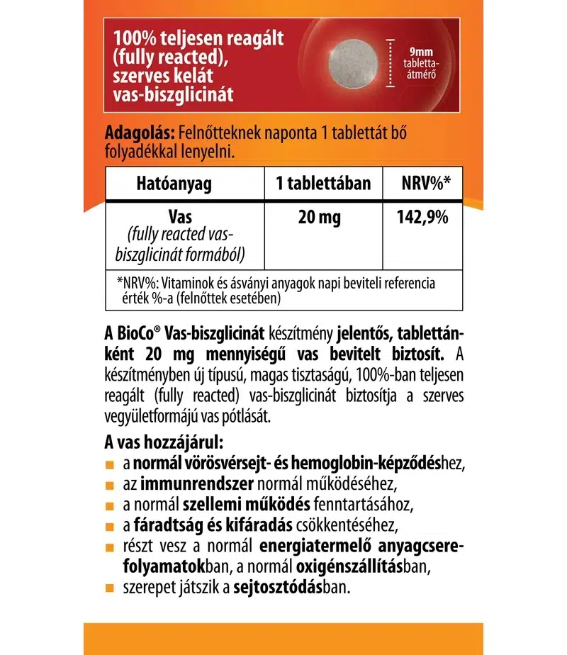 BioCo Vas-biszglicinát tabletta - 60db - Image 2