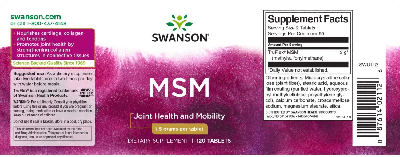 Swanson MSM tabletta - 120db - Image 2