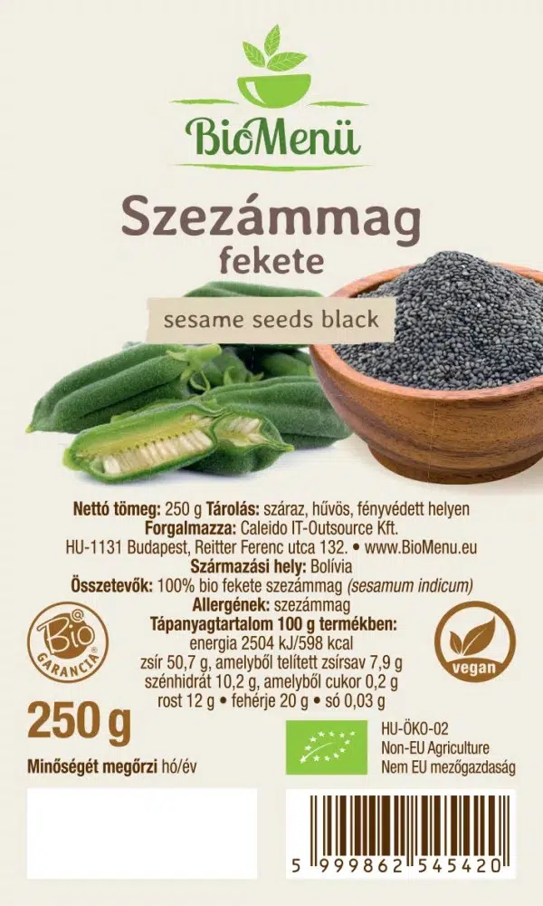 Biomenü Bio Fekete Szezámmag - 250g - Image 2