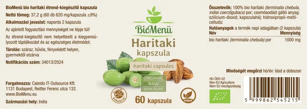 Biomenü Haritaki kapszula - 60db - Image 2