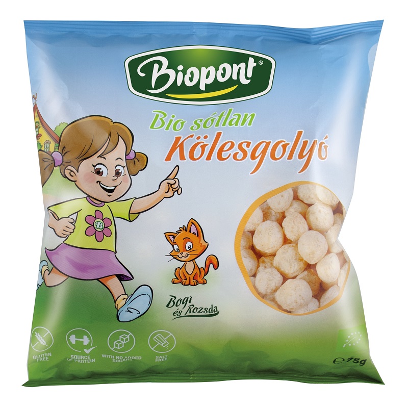 Biopont Extrudált bio sótlan kölesgolyó - 75g
