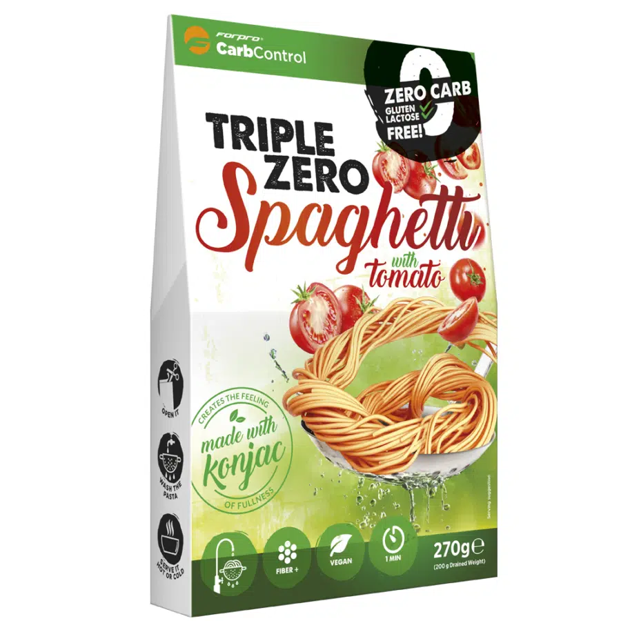 Forpro ZERO CARB Triple Zero Spagetti Tomato (paradicsom) tészta - 270g