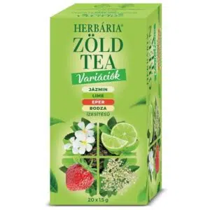 Herbária Zöld tea variációk - jázmin, lime, eper, bodza - 20 filter