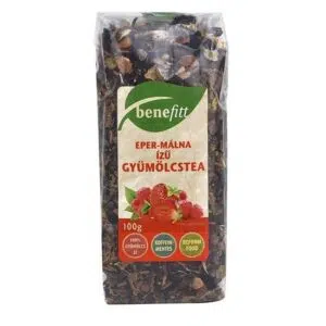Interherb Benefitt eper-málna ízű tea - 100g