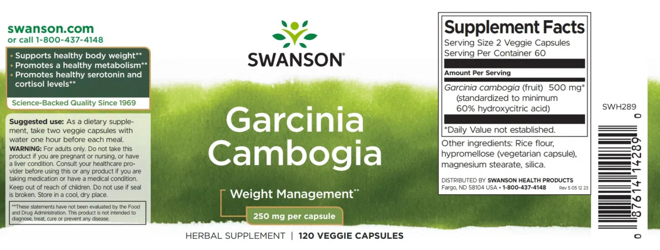 Swanson Garcinia Cambogia kapszula - 120db - Image 2