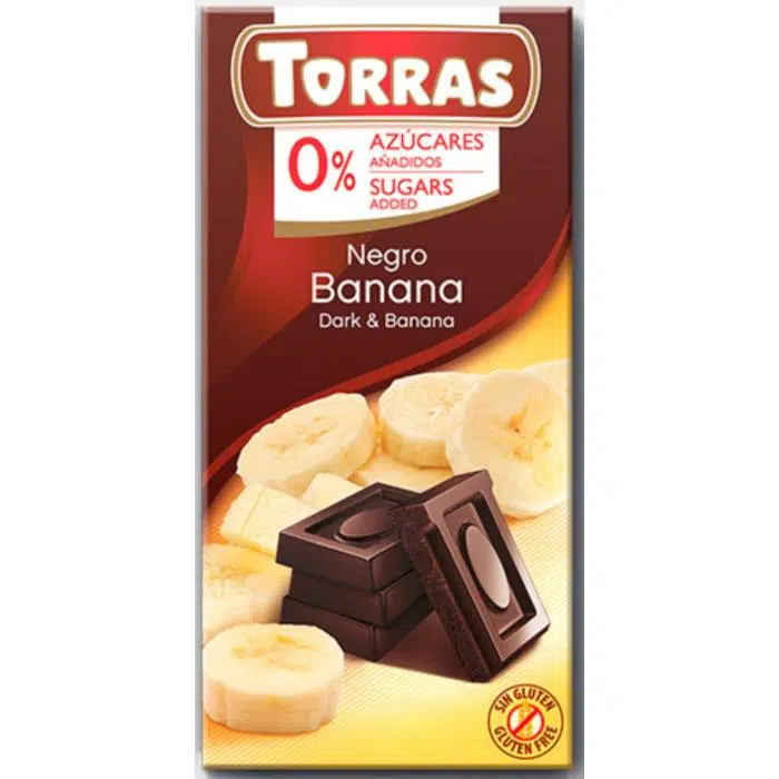 Torras Étcsokoládé banános - cukor- és gluténmentes - 75g