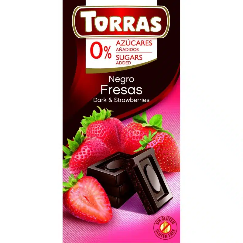 Torras Étcsokoládé epres - cukor- és gluténmentes - 75g