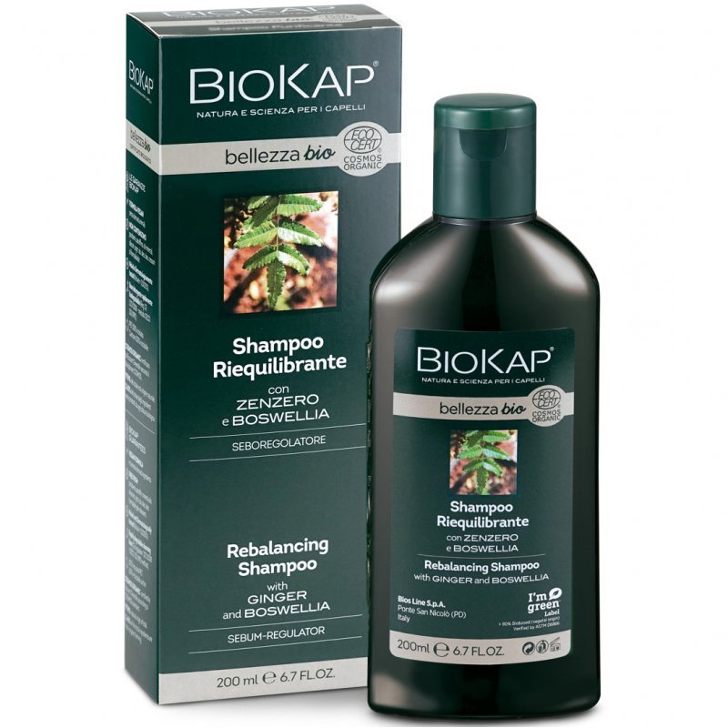 Biokap Bellezza Bio kiegyensúlyozó sampon gyömbérrel és tömjénfával - 200ml
