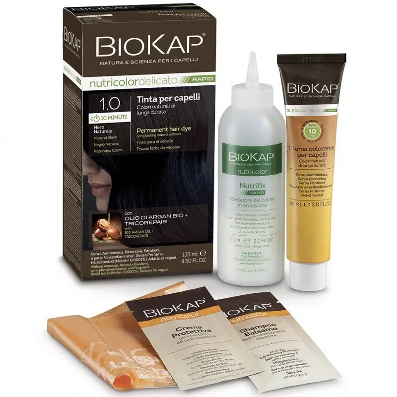 Biokap Nutricolor Rapid Tartós hajfesték Nr 1.0 fekete - 135ml