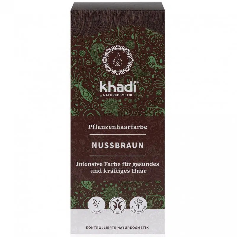 Khadi Hajfesték por - mogyoróbarna - 100g